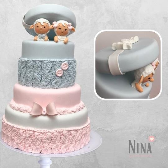 Bolo cenográfico Chá Revelação - Ovelhinhas — aluguel Nina Z Biscuit