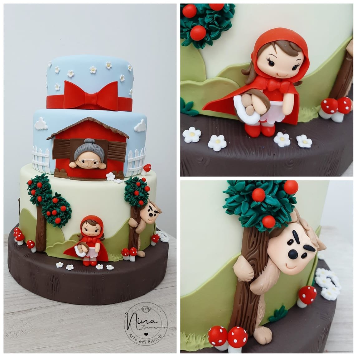 Bolo cenográfico Chapeuzinho Vermelho — aluguel Nina Z Biscuit
