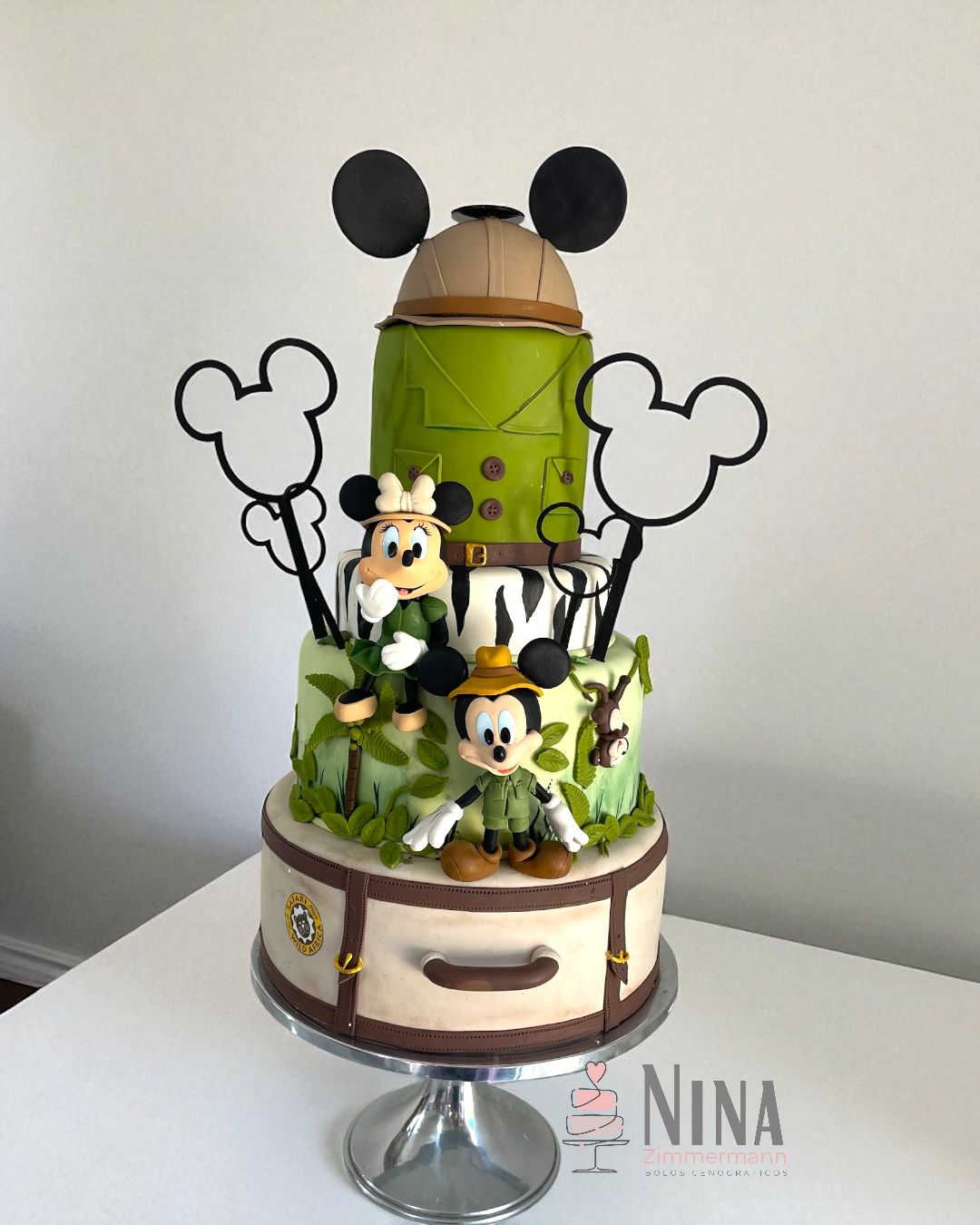 Bolo cenográfico Safari do Mickey — aluguel Nina Z Biscuit