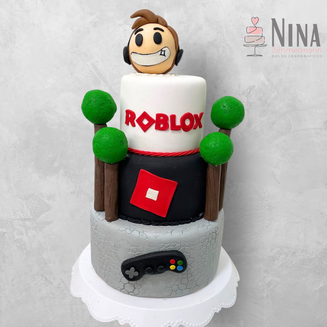 Bolo cenográfico Roblox 1 — aluguel Nina Z Biscuit