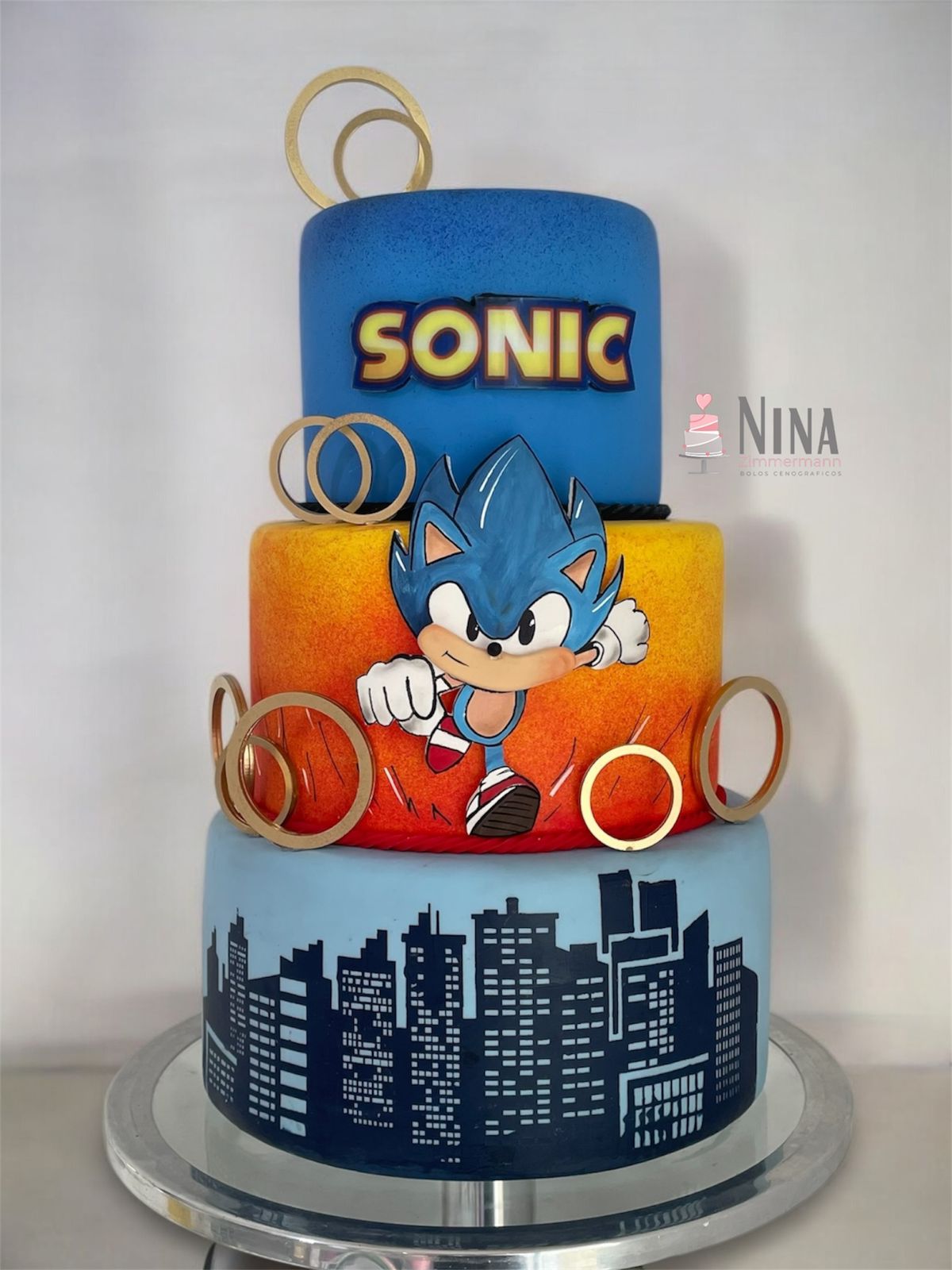 Bolo cenográfico Sonic 2 — aluguel Nina Z Biscuit