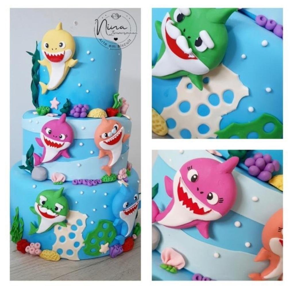 Bolo cenográfico Baby Shark — aluguel Nina Z Biscuit