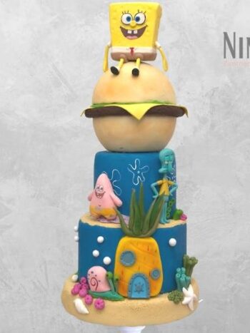 Bolo cenográfico Bob Esponja
