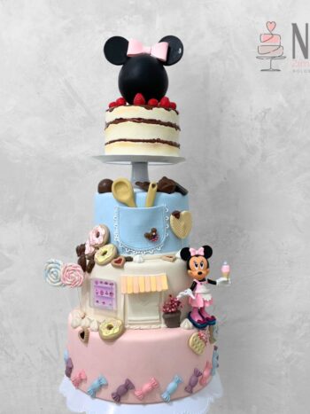 Bolo cenográfico Confeitaria da Minnie