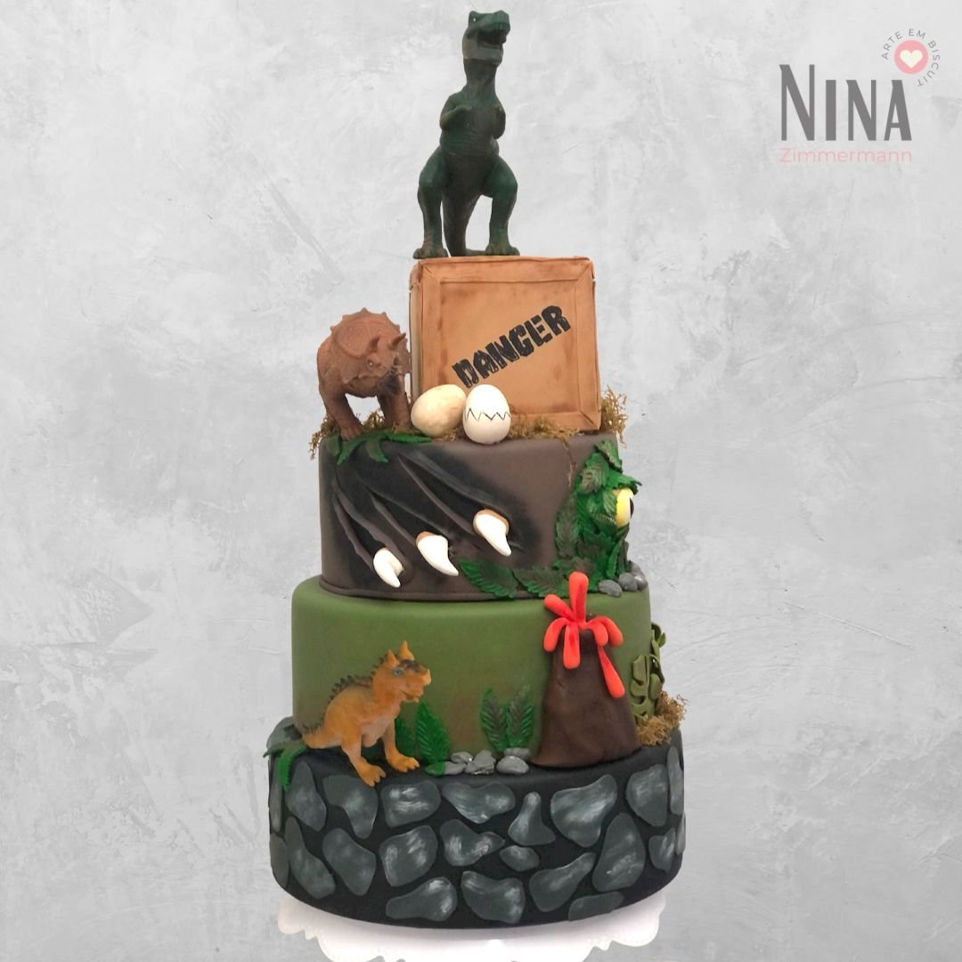 Bolo cenográfico Dinossauros 2 — aluguel Nina Z Biscuit