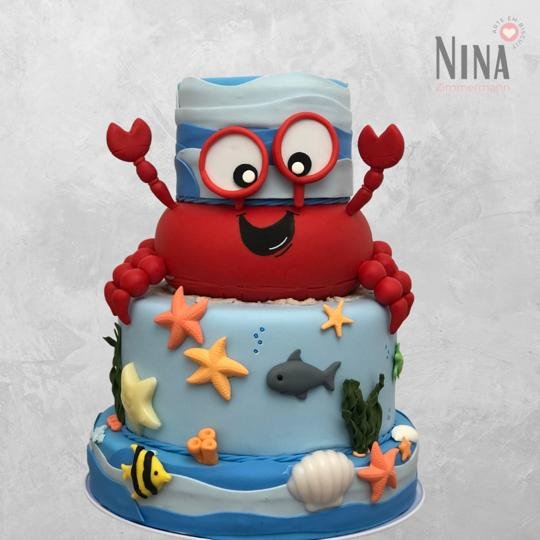 Bolo cenográfico Fundo do mar 1 — aluguel Nina Z Biscuit