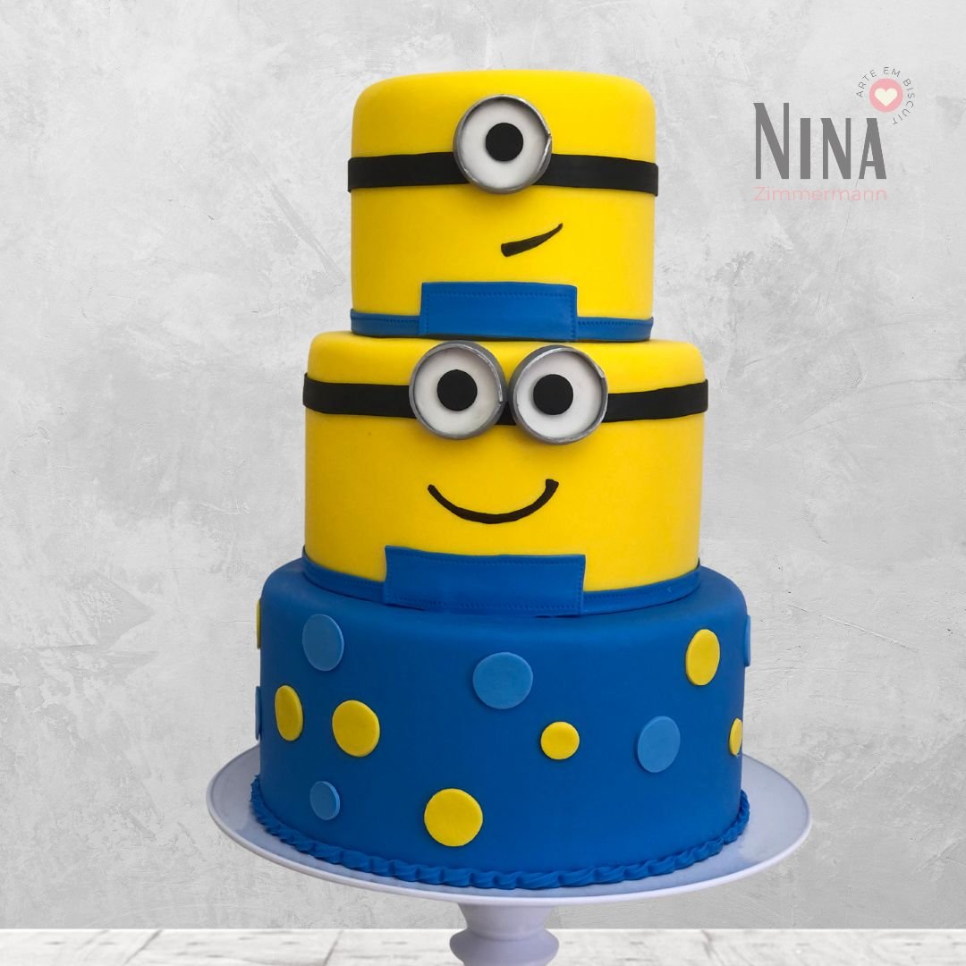 Bolo cenográfico Minions — aluguel Nina Z Biscuit