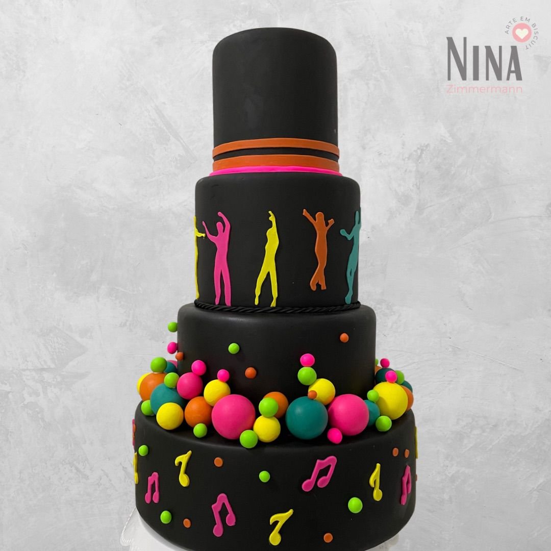 Bolo cenográfico Neon 3 — aluguel Nina Z Biscuit