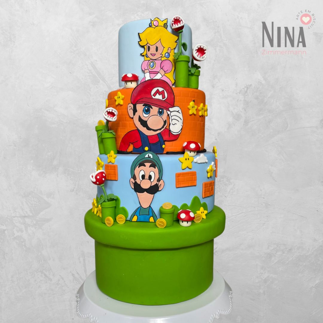 Bolo cenográfico Super Mario Bros 2 — aluguel Nina Z Biscuit