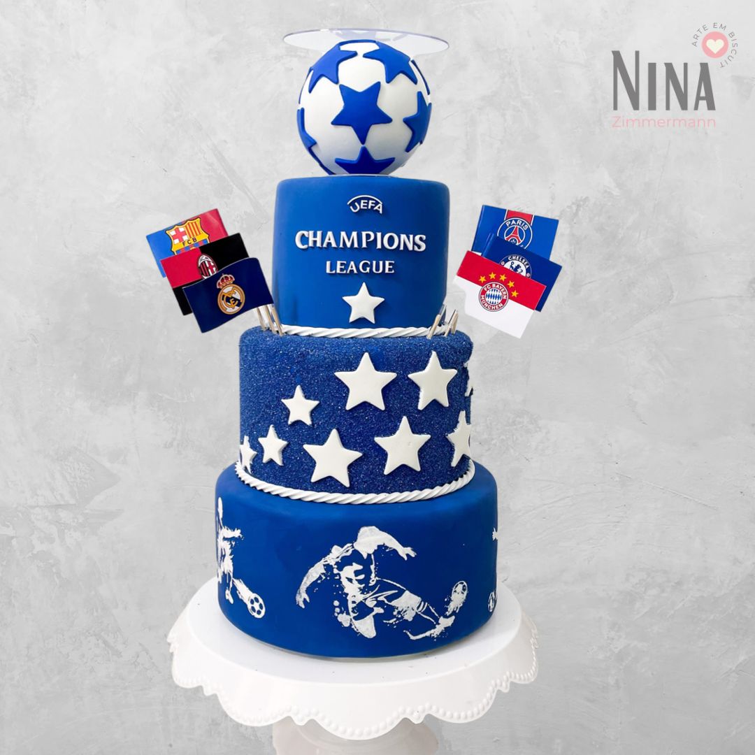 Bolo cenográfico Champions League 2 — aluguel Nina Z Biscuit