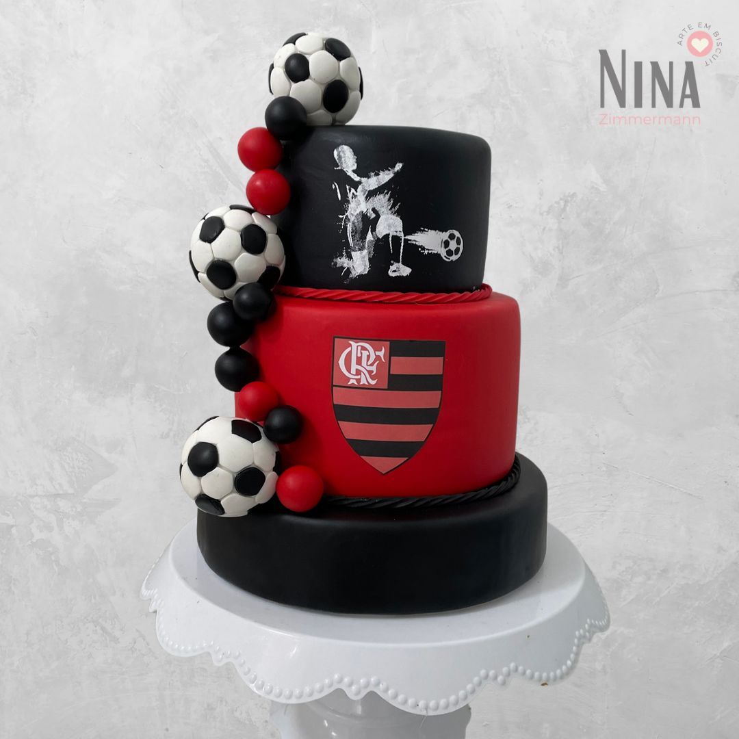 Bolo cenográfico Flamengo — aluguel Nina Z Biscuit