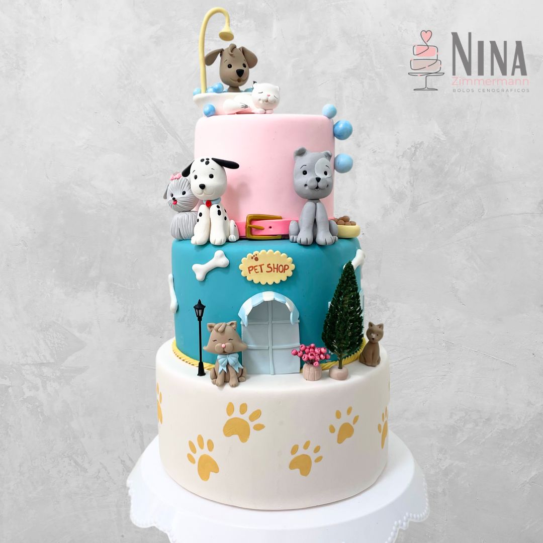 Bolo cenográfico Pet Shop 2 — aluguel Nina Z Biscuit