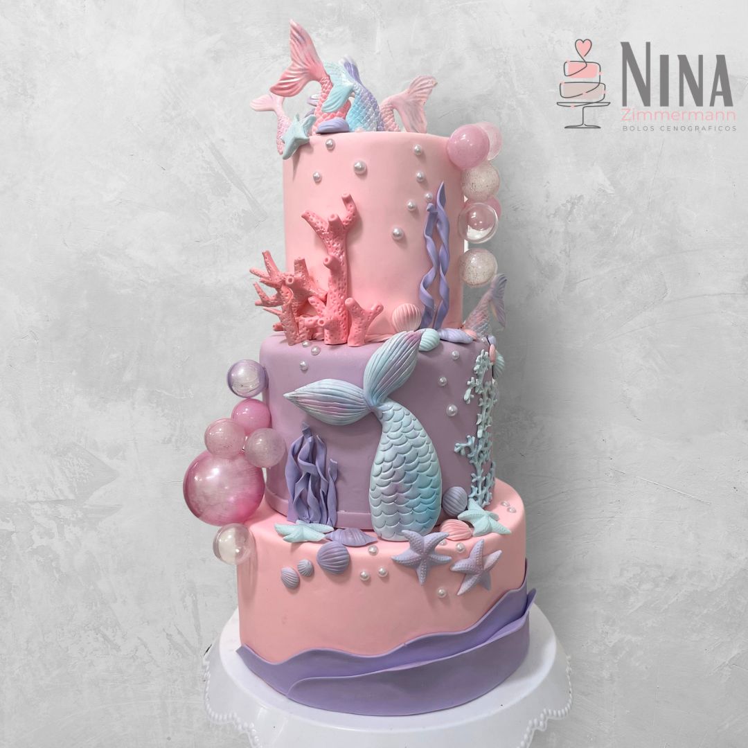 Bolo cenográfico Sereia 2 — aluguel Nina Z Biscuit