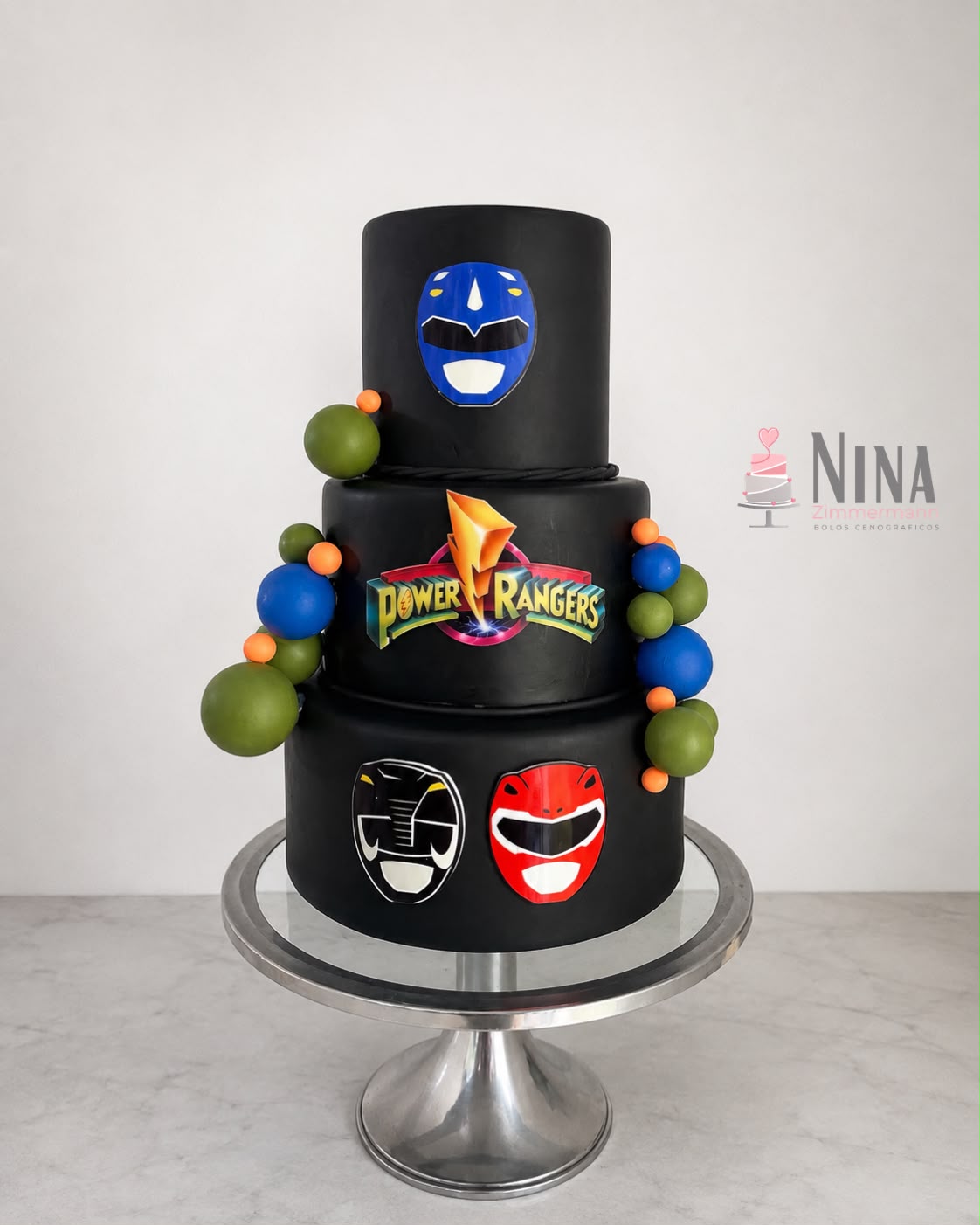 Bolo cenográfico Power Ranger — aluguel Nina Z Biscuit