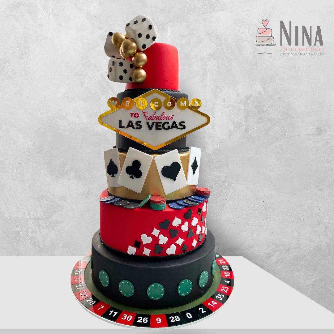 Bolo cenográfico Las Vegas — aluguel Nina Z Biscuit