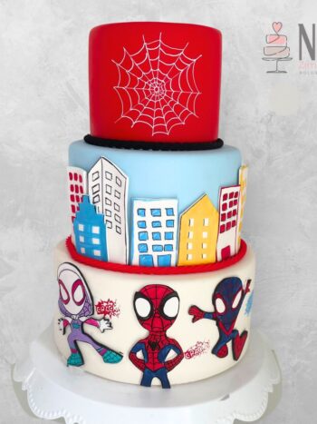 Bolo cenográfico Spidey e seus amigos - Homem Aranha