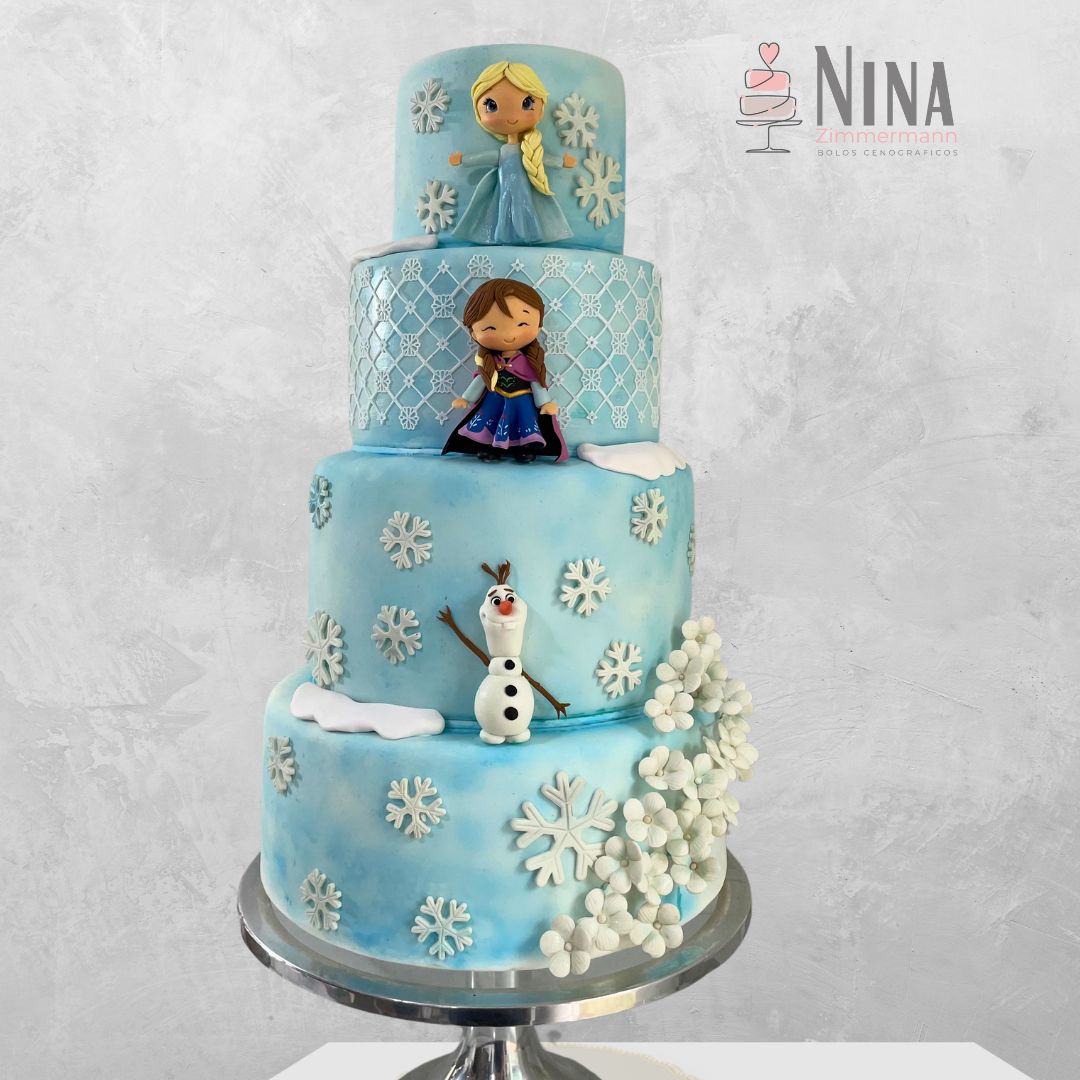 Bolo cenográfico Frozen 3 — aluguel Nina Z Biscuit