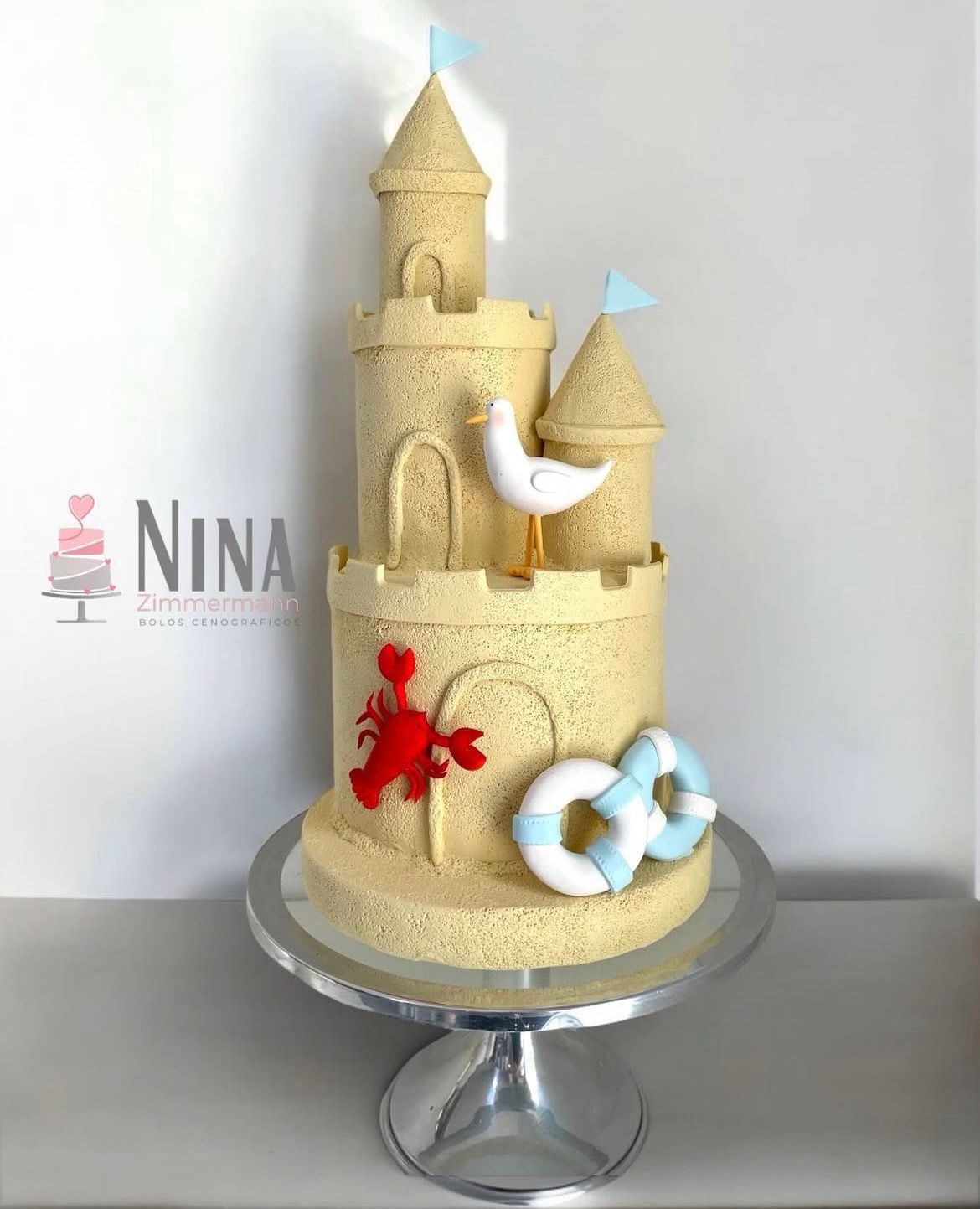 Bolo cenográfico Praia 3 — aluguel Nina Z Biscuit